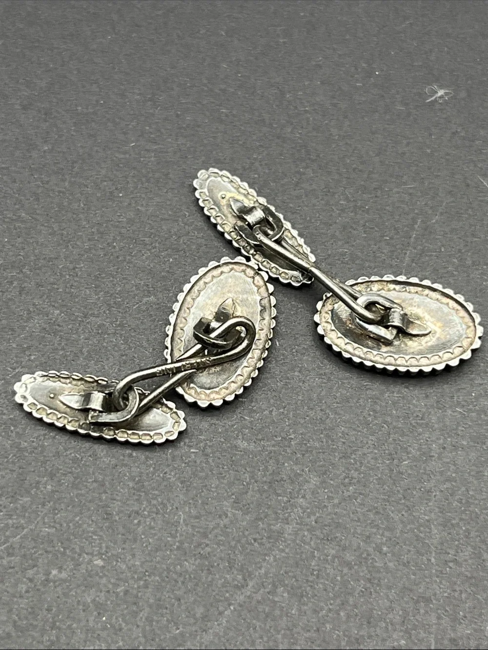Vintage sterling silver enamel butterfly cufflinks marked Sterling and tested